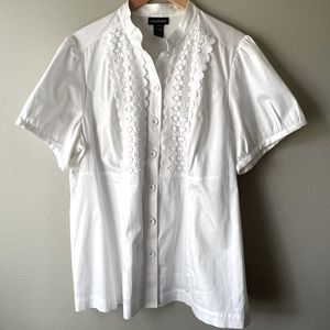Lane Bryant Short Sleeve Embroidered Blouse